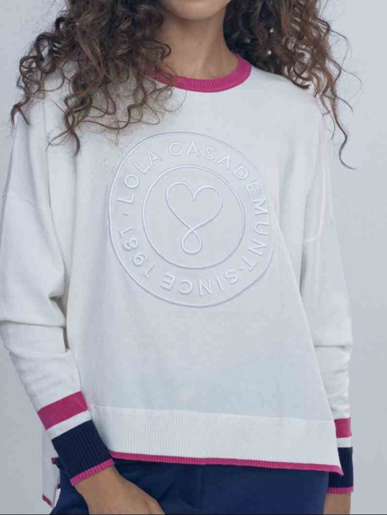 Pull Blanc Poignée contrastées - Lola Casademunt