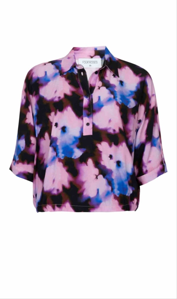 [655236] Chemise oversize avec imprimé aquarelle - 4 Roses (36)