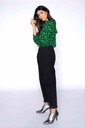 Chemise noir à imprimé vert vif - 4 Roses
