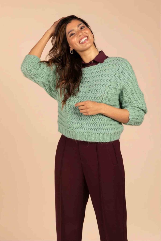 [658636] Pantalon taille élastique - 4 Roses (36)