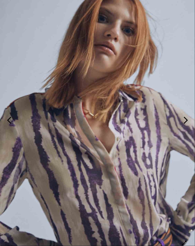 Chemise Voile, Imprimé Animal, Lila - Maïté by Lola