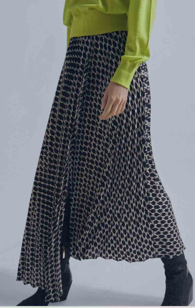 Jupe Plissée, Noire et Blanche - Maïté by Lola