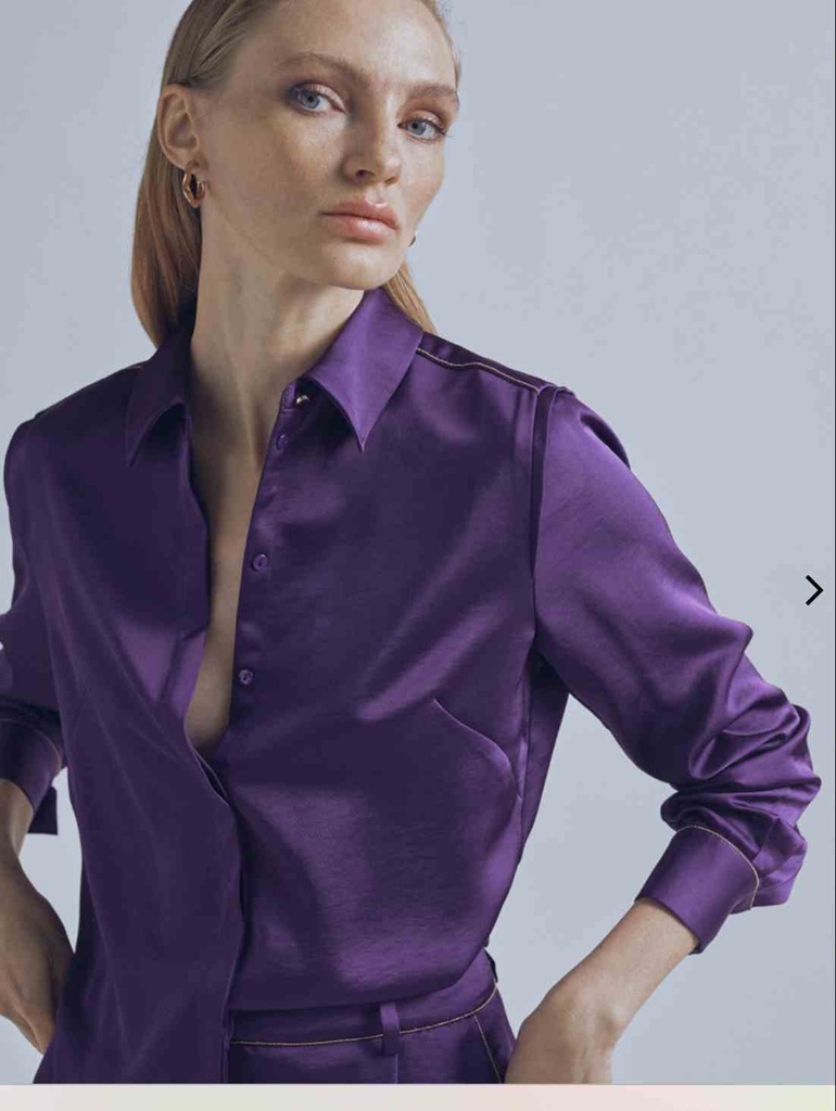 [32460011xs] Chemise Lila satinée - Maïté by Lola (XS)