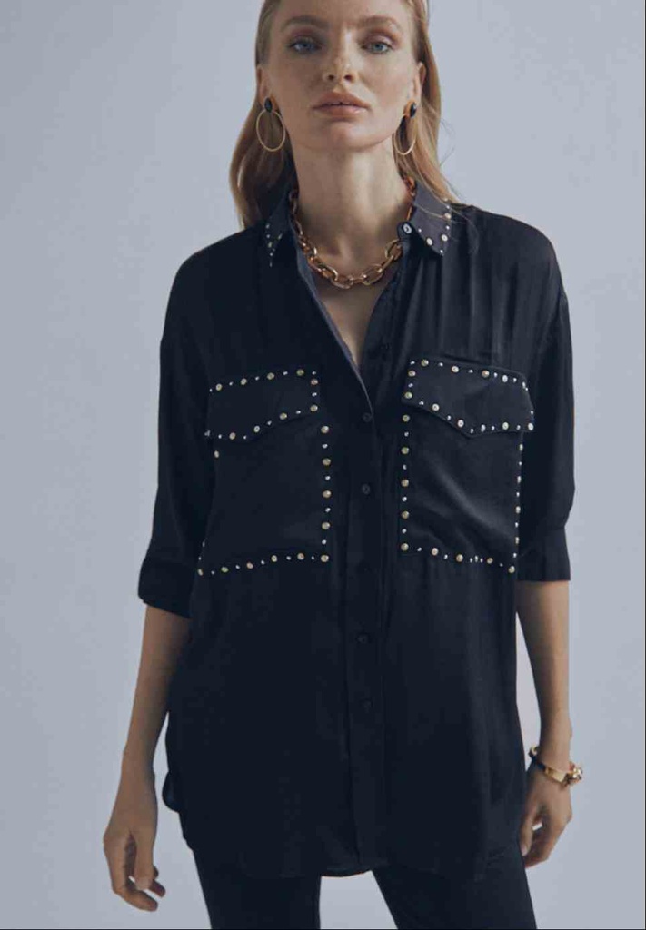 Chemise Oversize Noire - Maïté by Lola
