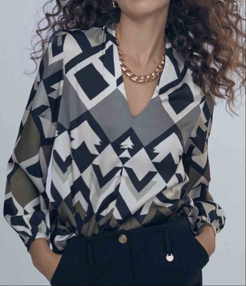 [12460024xs] Blouse à motifs géométriques - Lola Casademunt (XS)