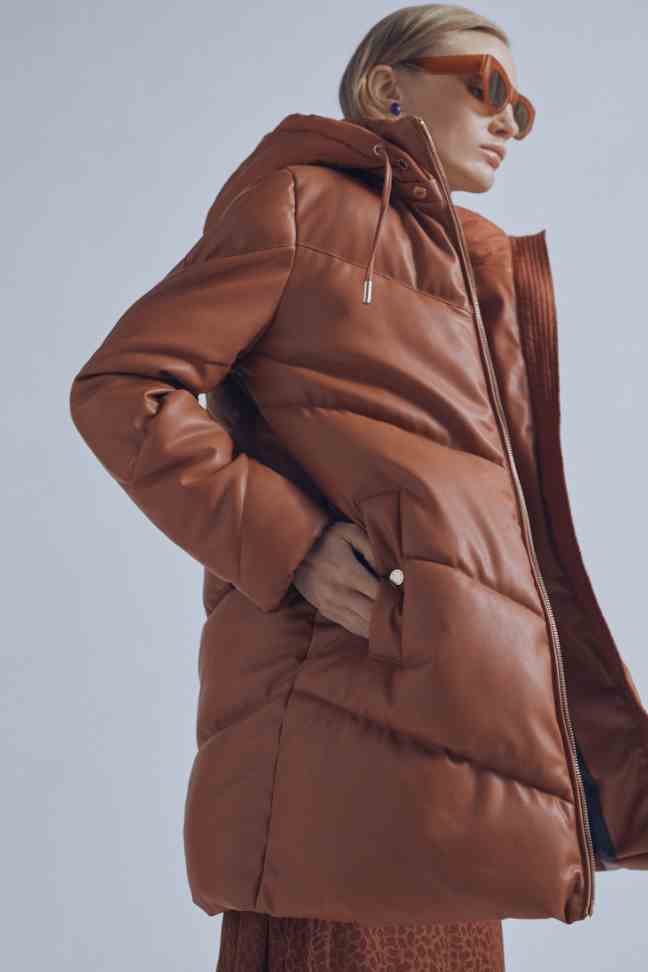 Manteau Caramel Mi-Long en cuir - Maïté by Lola