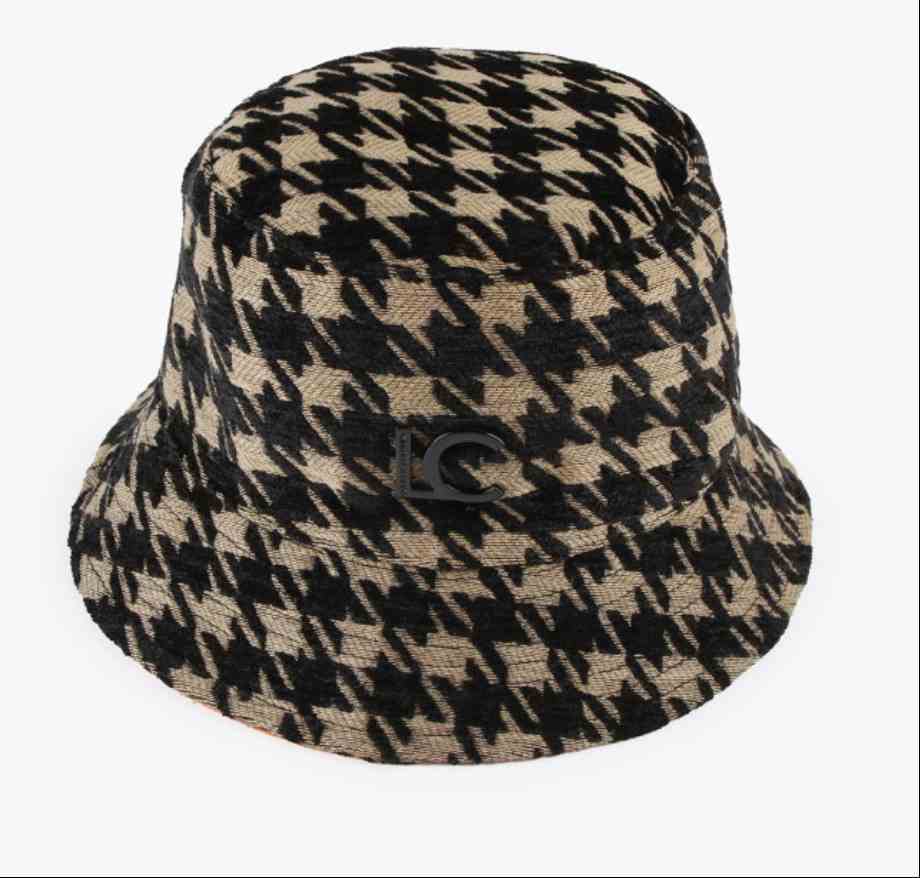 Bob réversible pieds de poule/orange - Lola Casdemunt