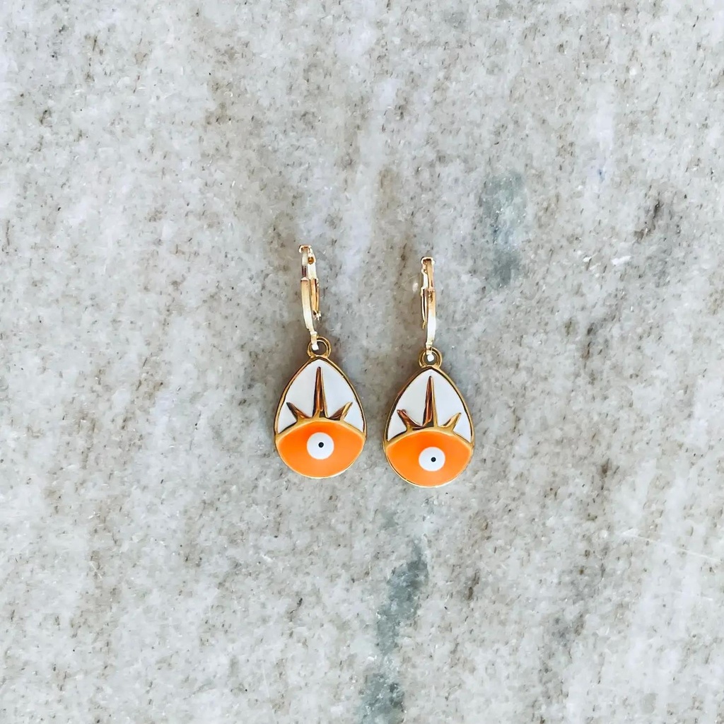 Mini créoles Eyes orange - Huracan