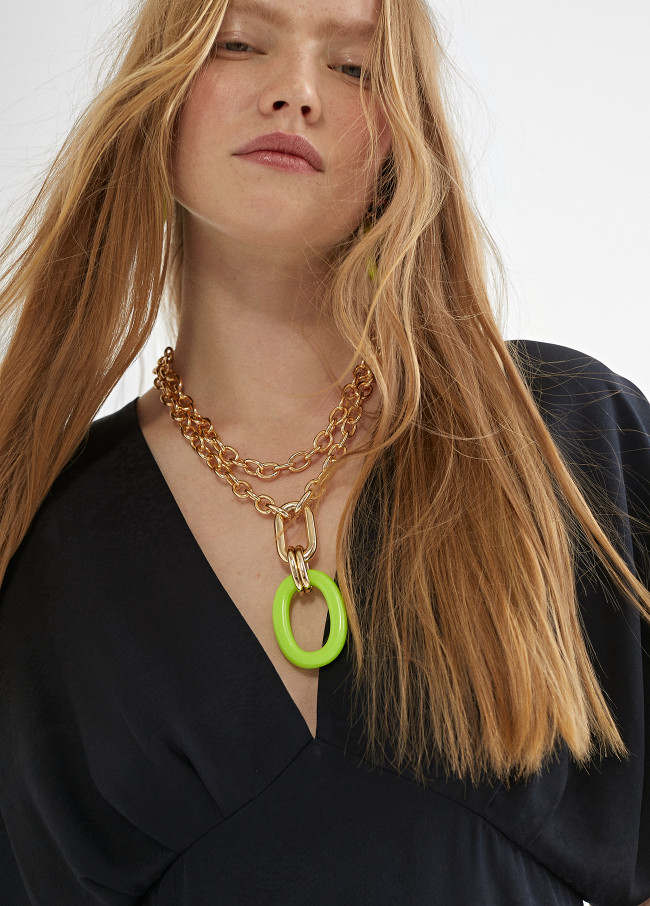 Collier double chaîne Lime - Maïté by Lola