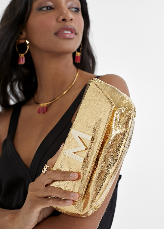 Sac effet cuir métallisé Doré MS2404003 - Maïté by Lola