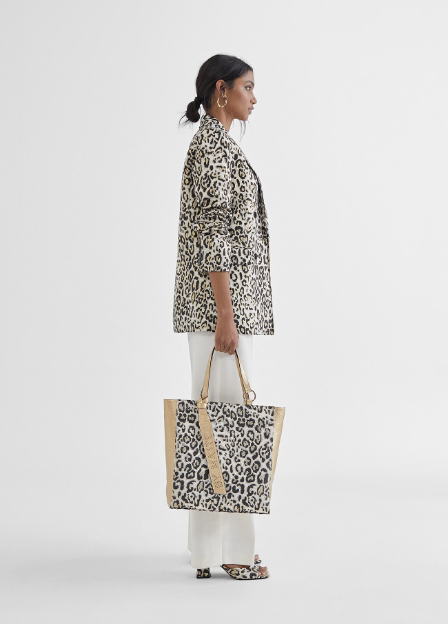 Sac Cabas Doré Léopard MS2404014 - Maïté by Lola