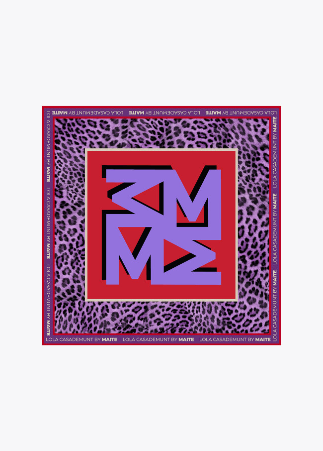 Foulard léopard Lilas/Rouge - Maïté by Lola