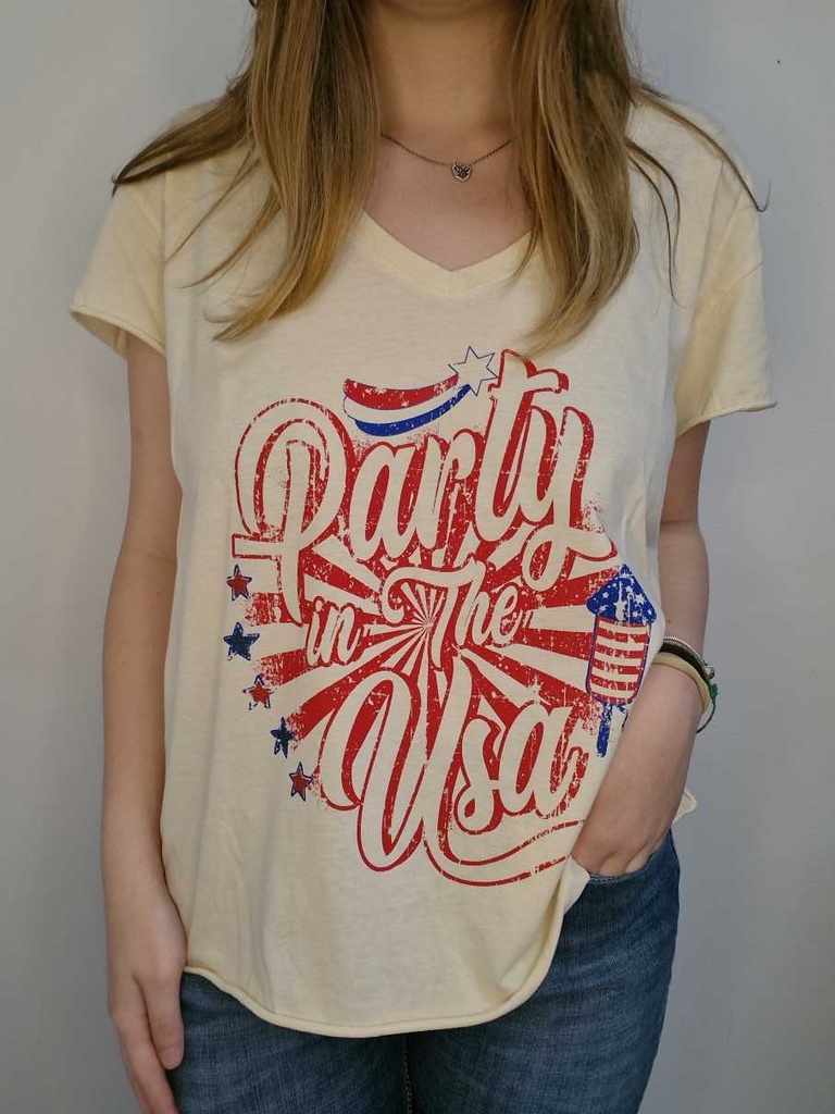 T-shirt vintage écru - Please