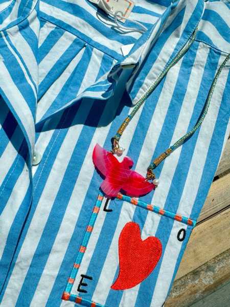 Collier Totem onyx rose - La blonde aux bijoux 