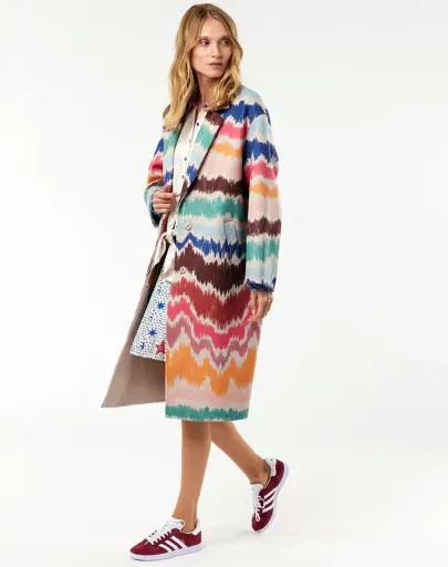 Manteau Long Laine Rose Paola - ME369