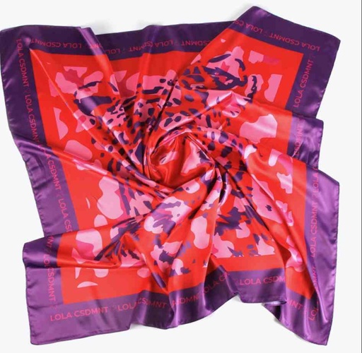 [32442004] Foulard Léopard Rouge et Mauve - Maïté by Lola