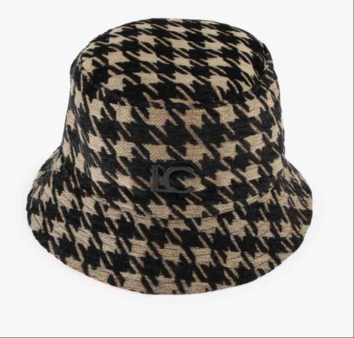 [12443010] Bob réversible pieds de poule/orange - Lola Casdemunt