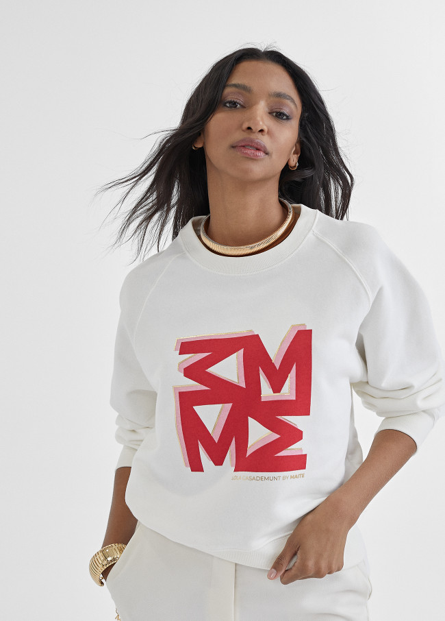 Sweat Blanc/ Rouge - Maïté by Lola