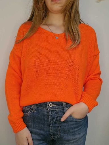 [M49778800-1257] Pull col V orange fluo - Please