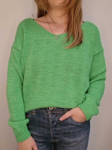 [M49778800-1706] Pull Col V vert fluo - Please