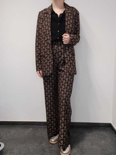[J0LFCYP000] Veste Noire motif brun - Please