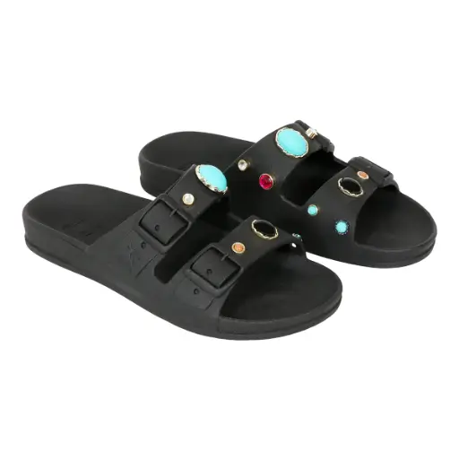 Sandale noire à bijoux Joia - Cacatoès