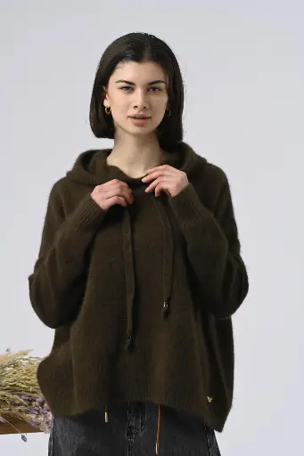 Pull à capuche kaki Bartola  - Orfeo