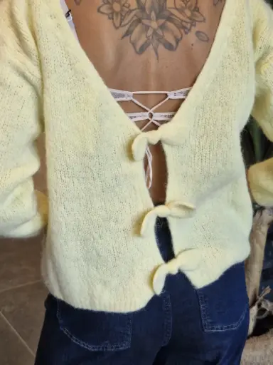 [M734725014BEURRE] Pull dos nu Alpaga beurre - Please