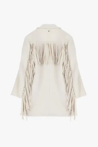 [K0G3XO8000] Blazer long à franges Panna - Please