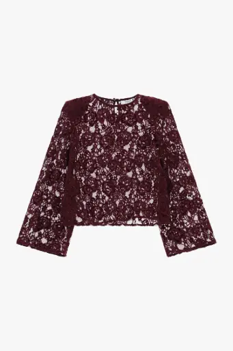 Blouse en dentelle Bordeaux - Please