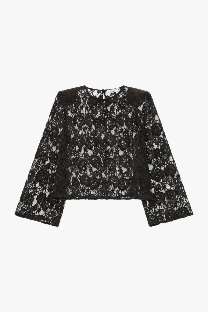 Blouse en dentelle marron - Please