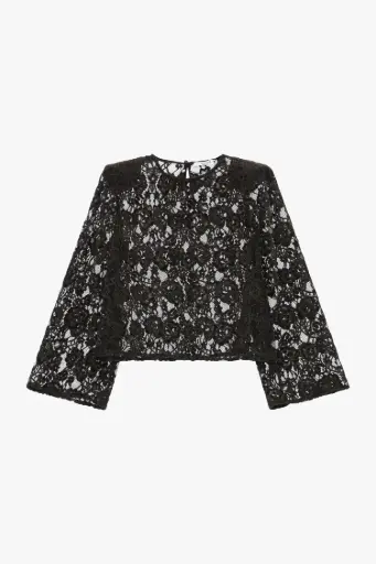 Blouse en dentelle marron - Please